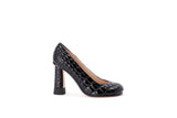 Croc-quilted Patent Eco-leather Pump