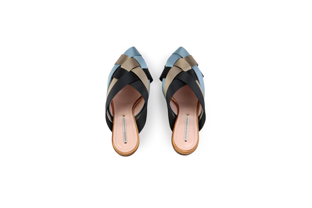 Multicolor satin sabot