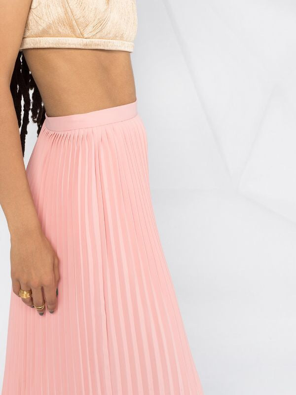 Pleated midi skirt