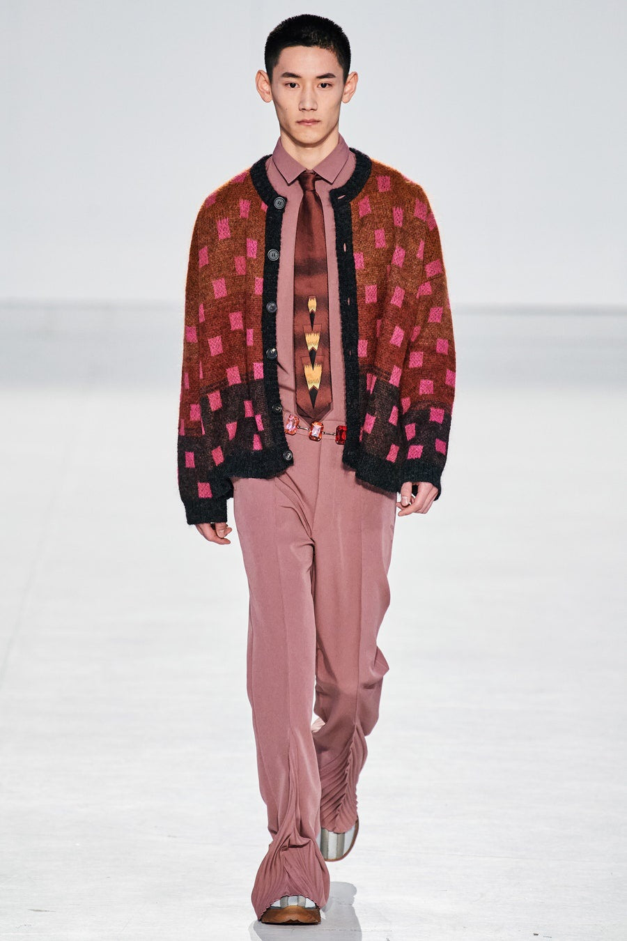 Geometric Mohair Cardigan