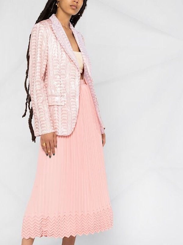 Pleated midi skirt